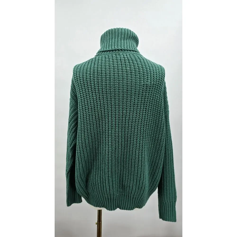 La Meil Minimalist Modern Cozy Casual Chic Pastel Jade Shoulder Cut Out‎ Sweater